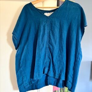 notPERFECTLINEN Blue Blouse-Large
